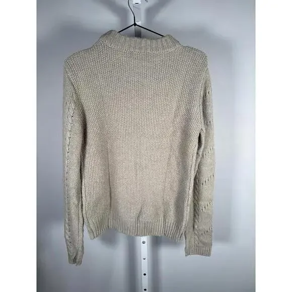 NWT English Factory Fuzzy Knit Sweater Heather Gray Size Small - Picture 3 of 6